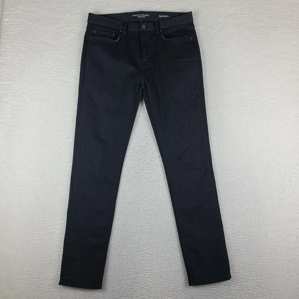 Banana Republic Traveler Pants Mens 32x32 Dark Gray Athletic Tapered Fit Chino